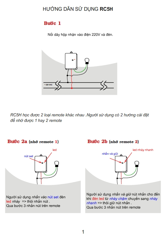 Hướng dẫn sử dụng RC5H 1