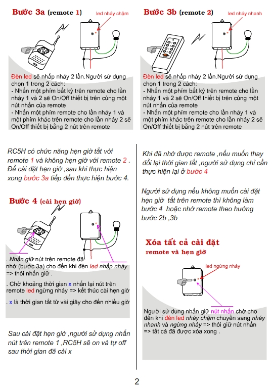 Hướng dẫn sử dụng RC5H kết nối với remote