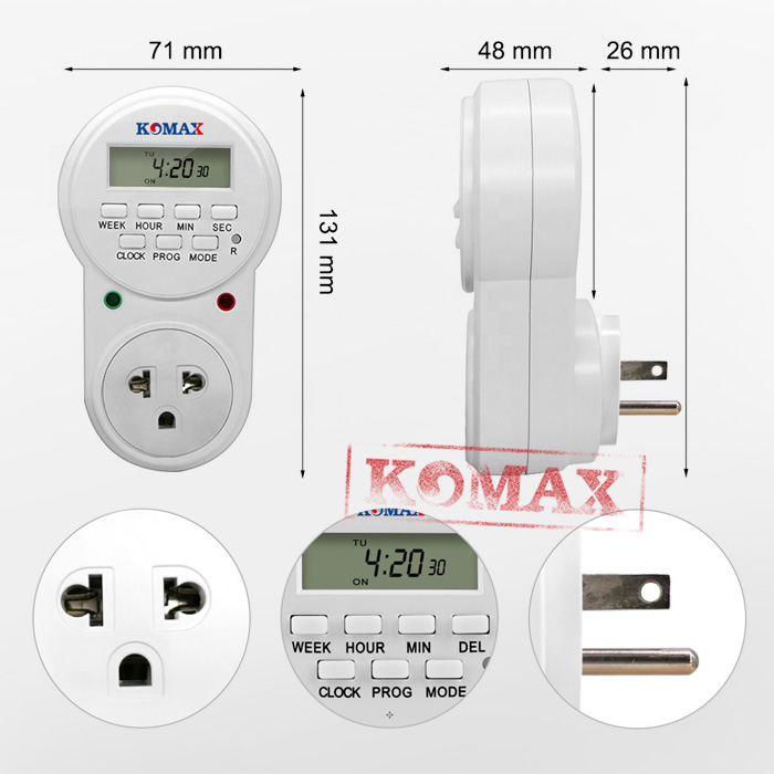 Kích thước của ổ cắm hẹn giờ ETG-63A