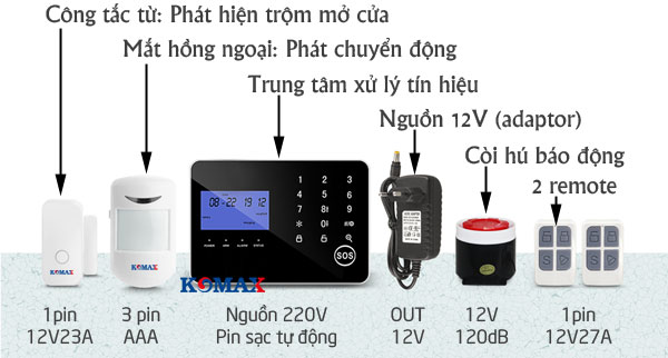 Pin sử dụng cho bộ chống trộm KM-900GS