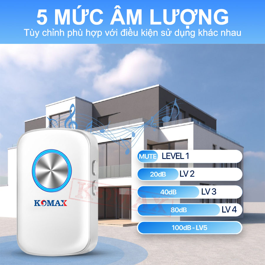 Chuông báo khách hồng ngoại KM-X600 có 5 mức điều chình âm lượng