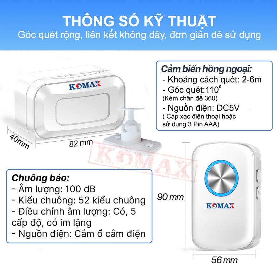 Thông số kỹ thuật tóm tắt của báo khách hồng ngoại KM-X600