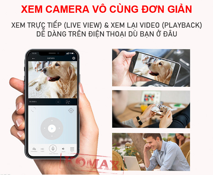  Camera wifi 5A-C1 cho phép tải hoặc chia sẻ Video đã lưu về điện thoại, Xem lại có thể tua nhanh, zoom thoải mái