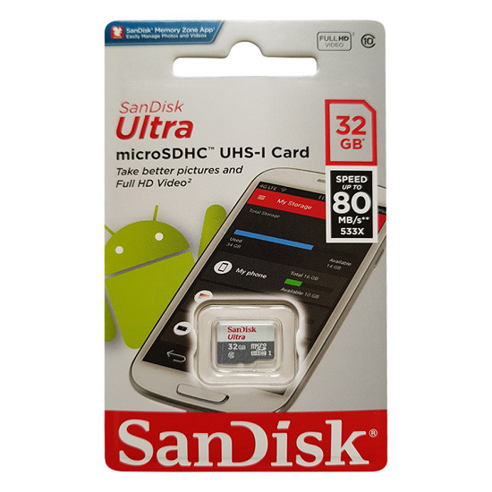 Thẻ nhớ SanDisk Class 10 32GB 80MB/s là một sản phẩm thuộc hãng sản xuất thẻ nhớ hàng đầu trên thế giới SanDisk. Được thiết kế với bo mạch chất lượng cao kèm khung nhựa chắc chắn bên bỉ.