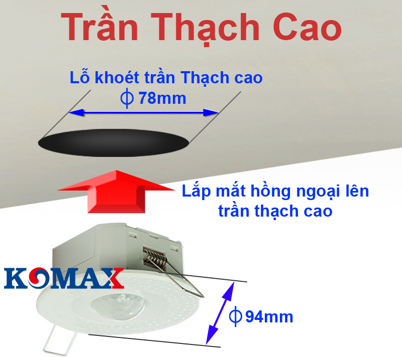 Cách gắn hồng ngoại lên trần thạch cao