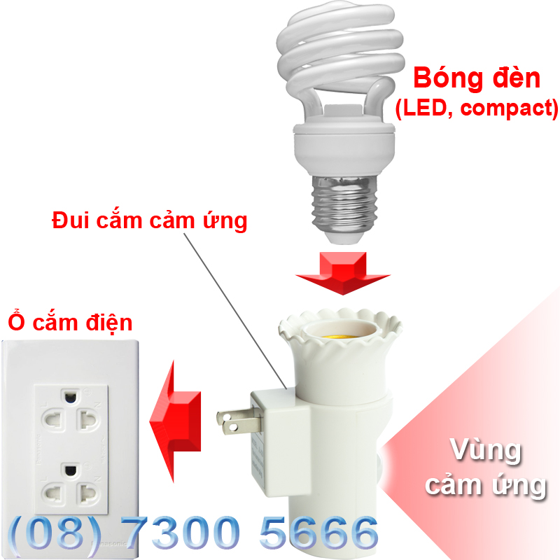 Cách dùng chuôi đèn cảm biến KM-S18