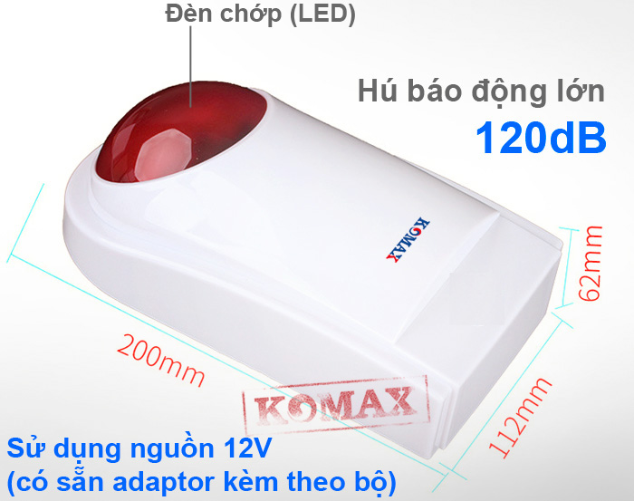 Kích thước của trung tâm báo cháy cho gia đình KM-K180