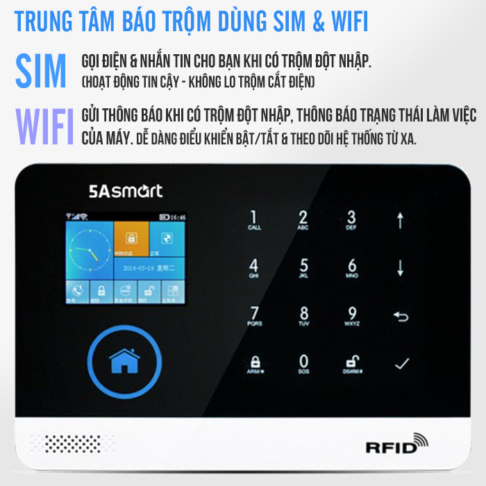 Thiết bị báo động chống trộm thông minh điều khiển wifi 5A-F10 có chuông hú cực to sẽ giúp bạn xua đuổi bọn trộm và thông báo ngay lập tức về điện thoại, giúp bạn làm chủ ngôi nhà và làm chủ mọi tình huống mỗi khi có trộm đột nhập