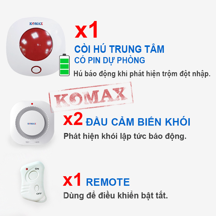 Trọn bộ báo cháy không dây cho gia đình KM-K270