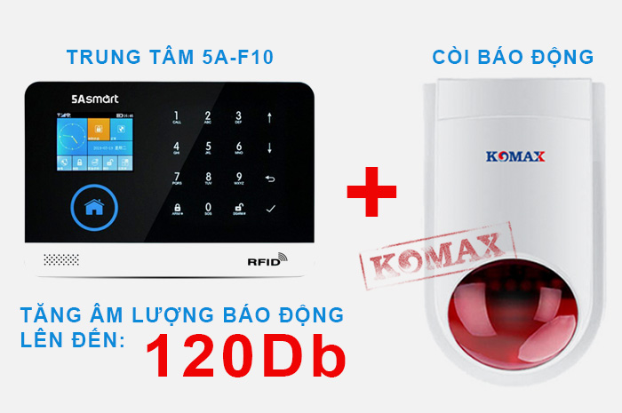 Còi KM-80B kết hợp với trung tâm 5A-F10