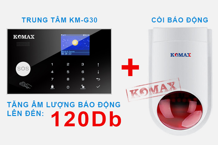 Còi KM-80B kết hợp với trung tâm KM-G30