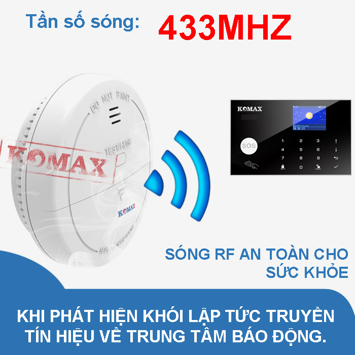 Sử dụng tần số sóng 433mz, đầu dò báo cháy kết nối được với nhiều trung tâm báo cháy khác