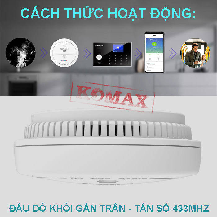 Cách gắn đầu dò báo cháy cao cấp KM-S52W2 lên trần