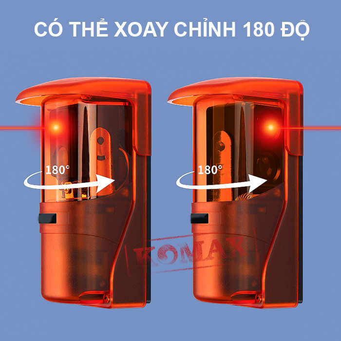 Đầu phát có khả năng xoay 180 độ để tạo góc căn chỉnh dễ dàng