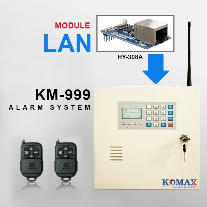 Bộ chống trộm trung tâm dùng mạng LAN báo qua Internet KM-999LAN