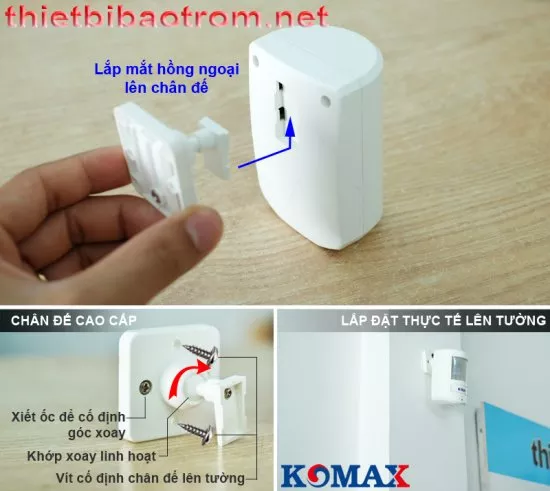 Cách lắp đặt báo trộm hồng ngoại dùng pin KM-X20 Cách lắp đặt báo trộm hồng ngoại dùng pin KM-X20