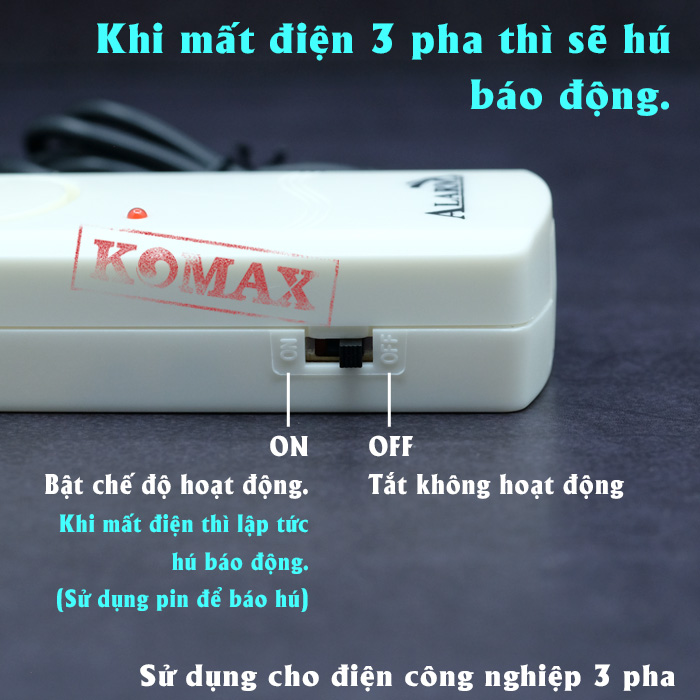 Báo cúp điện 3 pha có còi hú rất to kèm theo