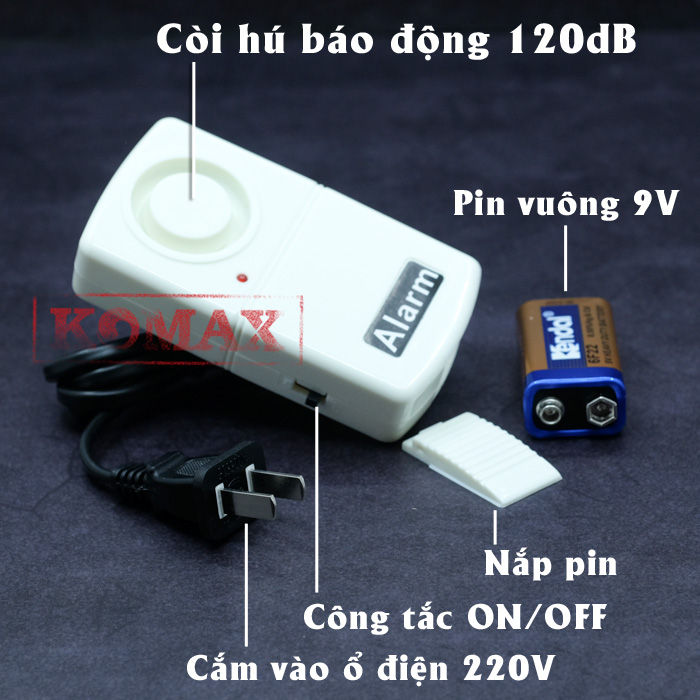 Nguyên lý hoạt động của sản phẩm thiết bị báo cúp điện là sử dụng nguồn pin 9V để bật còi báo động khi mất điện.Chỉ cần cắm jack cắm của thiết bị này vào ổ cắm điện  tại khu vực cần báo mất điện, sau đó bật công tất lên.Khi xảy ra cúp điện (hoặc rút dây ra khỏi ổ cắm tạo cúp điện giả để test sản phẩm) thì còi sẽ báo động 