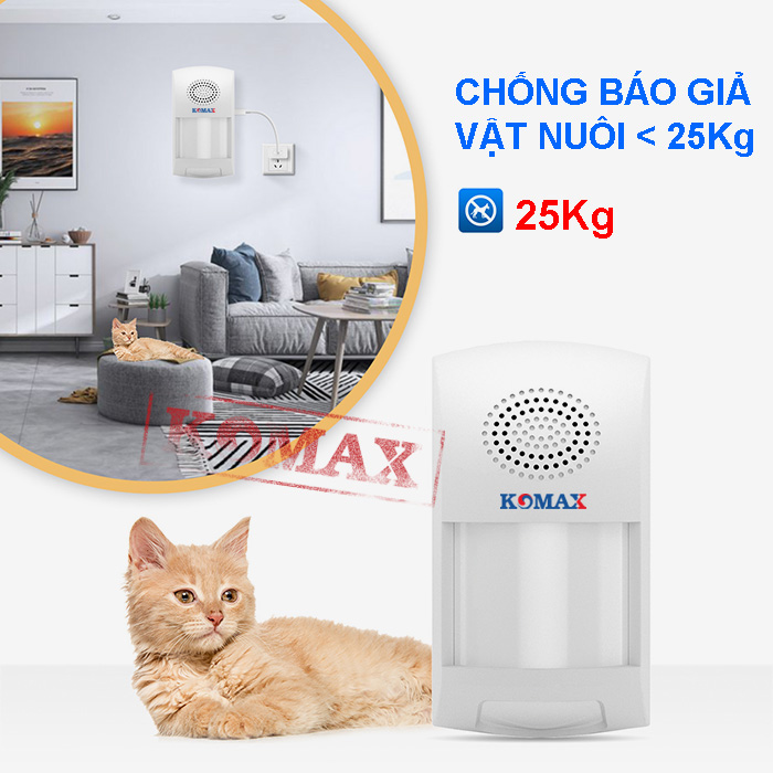 Chống trộm hồng ngoại KM-X10 sử dụng nguồn adaptor 5V để hoạt động