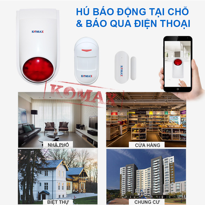 Chống trộm tuya KM-T80W có thể dùng cho nhiều loại nhà khác nhau như biệt thự, chung cư, nhà phố, kho hàng...