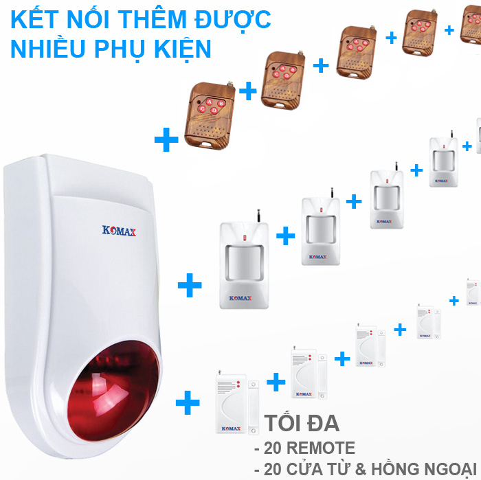Khả năng kết nối của m&aacute;y b&aacute;o trộm KM-T80P. Thiết kế nhỏ gọn, sử dụng nguồn 12V v&agrave; kết nối nhiều phụ kiện kh&ocirc;ng d&acirc;y.