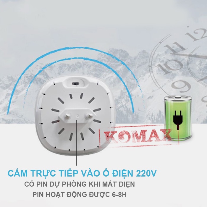 Pin dự phòng cùa còi hú trung tâm KM-70B có thời gian lưu trữ 4-6h