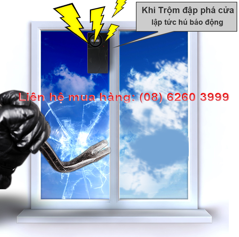 Báo rung chống trộm KM-R16 bảo vệ cửa kiếng