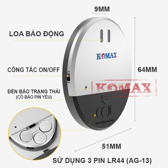 Các chức năng chính của cảm biến chống trộm KM-R6