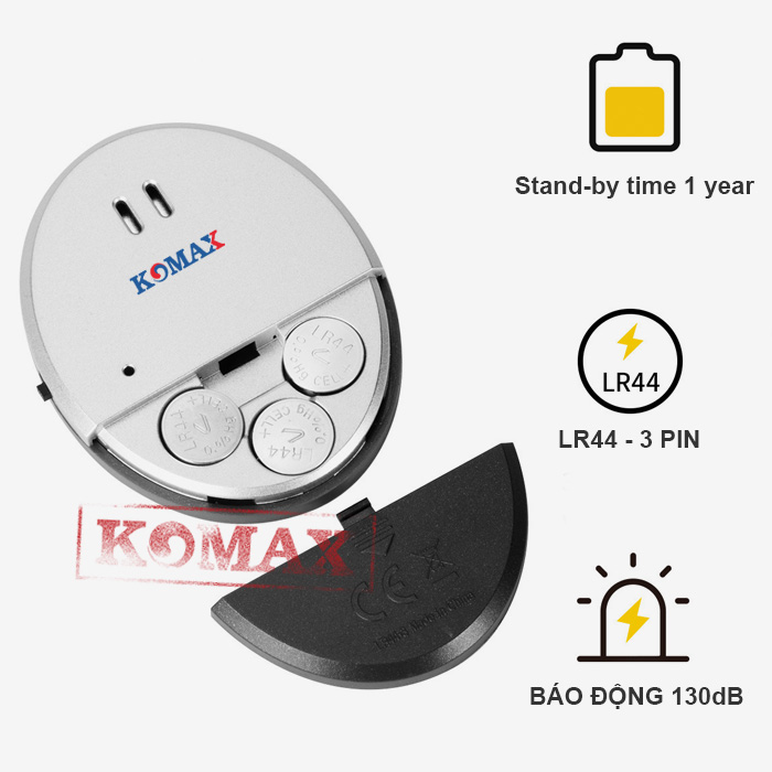 Pin dùng cho cảm biến chấn động KM-R6 là loại pin LR44 rất dễ kiếm trên thị trường