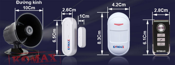 Kích thước của bộ chống trộm KM-T60 Kích thước của bộ chống trộm KM-T60