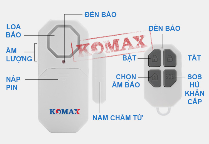 Các tính năng cơ bản của chống trộm gắn cửa kèm remote km-rc25