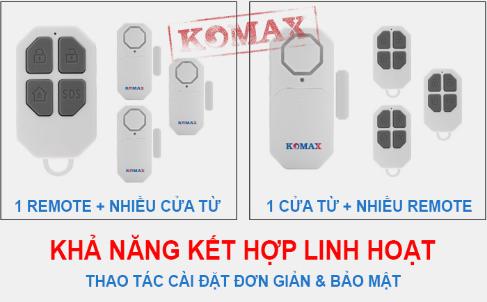 Báo trộm gắn cửa dùng pin km-rc25 5