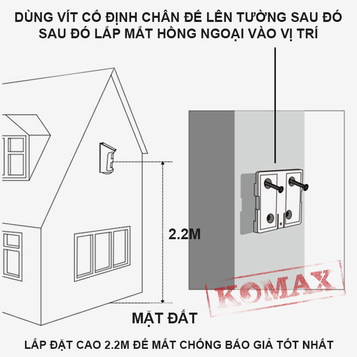 Cách lắp đặt chống trộm ngoài trời chống báo giả KM-X30