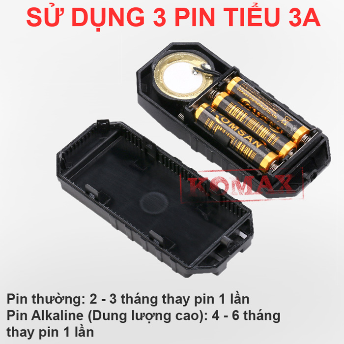 Sử dụng pin 3A Remote điều khiển Cảm biến rung chỉnh được độ nhạy cảm biến KM-R16A dùng cho xe máy có thể dùng được từ 3-6 tháng