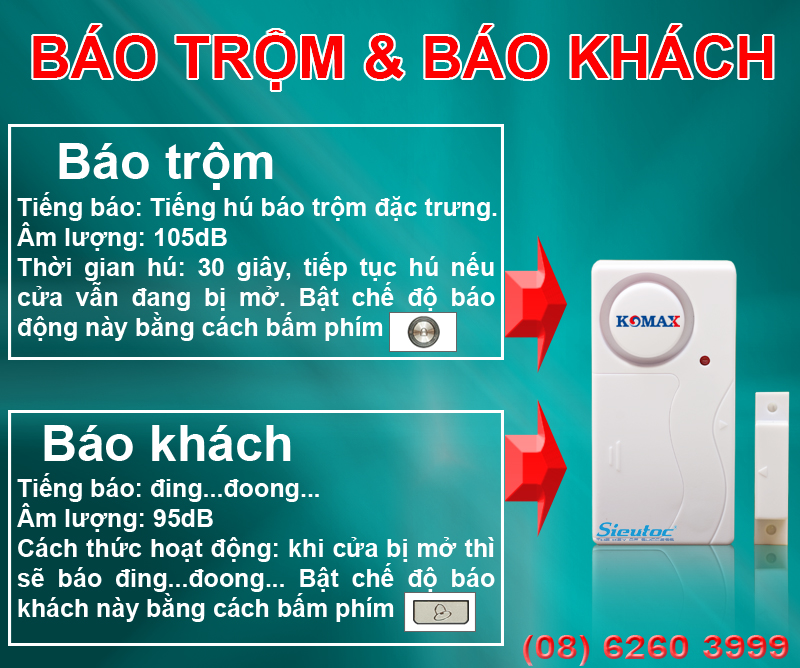 Chức năng báo trộm báo khách của KM-C05