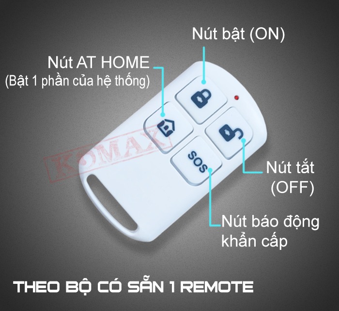 Remote của m&aacute;y b&aacute;o trộm KM-T80D