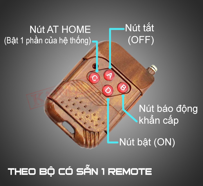 Remote điều khiển của KM-T80P c&oacute; 4 n&uacute;t