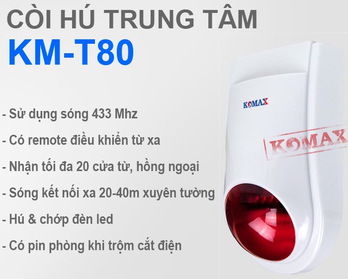 Các chức năng chính của trung tâm chống trộm KM-T80