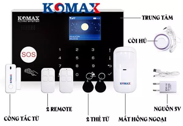 Mặt trước trung tâm chống trộm dùng sim wifi KM-G30