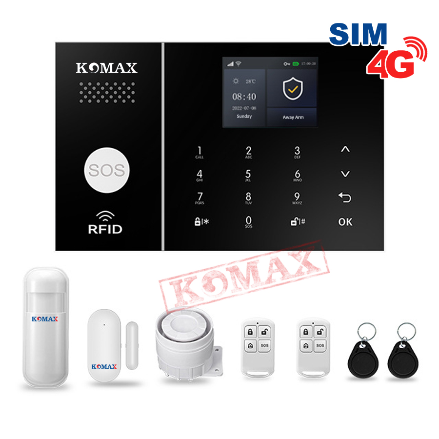 Mặt trước trung tâm chống trộm dùng sim wifi KM-G30 4G
