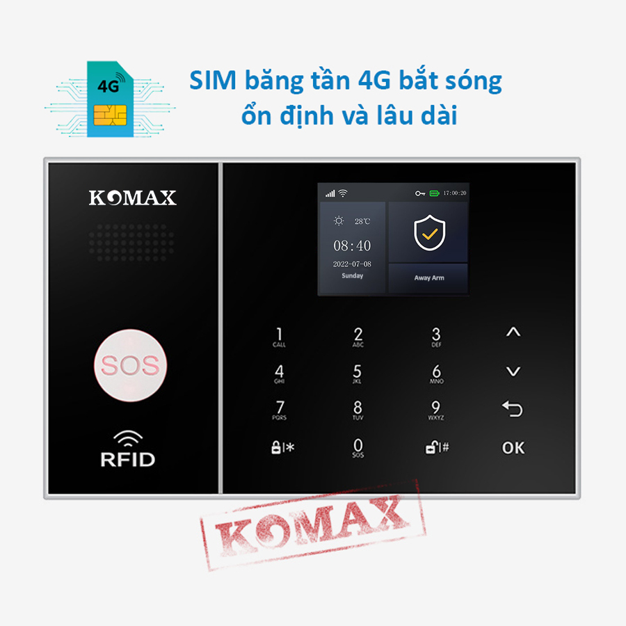 Trung tâm chống trộm KM-G30 kết nối với wifi và GSM băng tần 4G