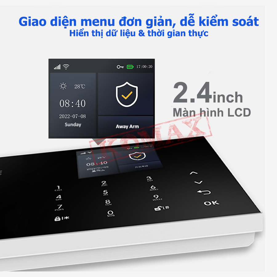 Trung tâm chống trộm KM-G30 kết nối với wifi và GSM băng tần 4G