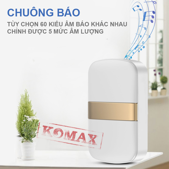 Chuông cửa không dây KM-B68 là loại chuông cao cấp được thiết kế sang trọng và đẹp mắt