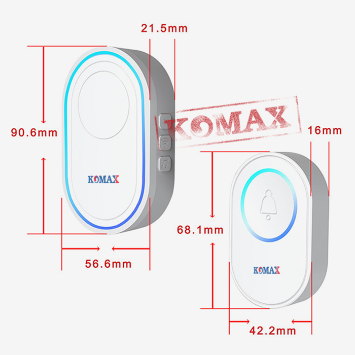 Kích thước của bộ chuông cửa wifi báo qua aoo tuya