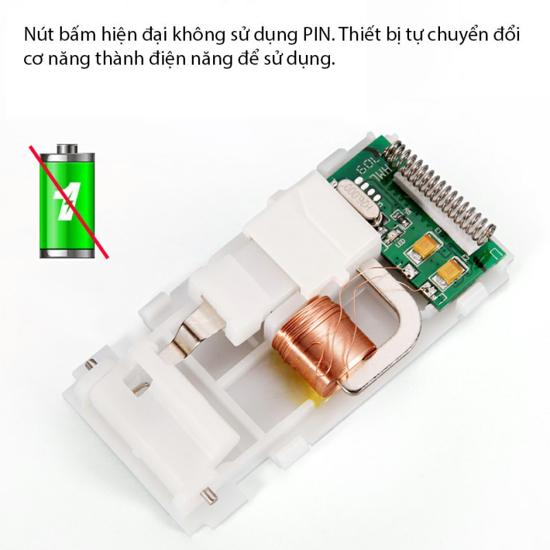 Nút nhấn không cần dùng pin, tiết kiệm chi phí cho người dùng