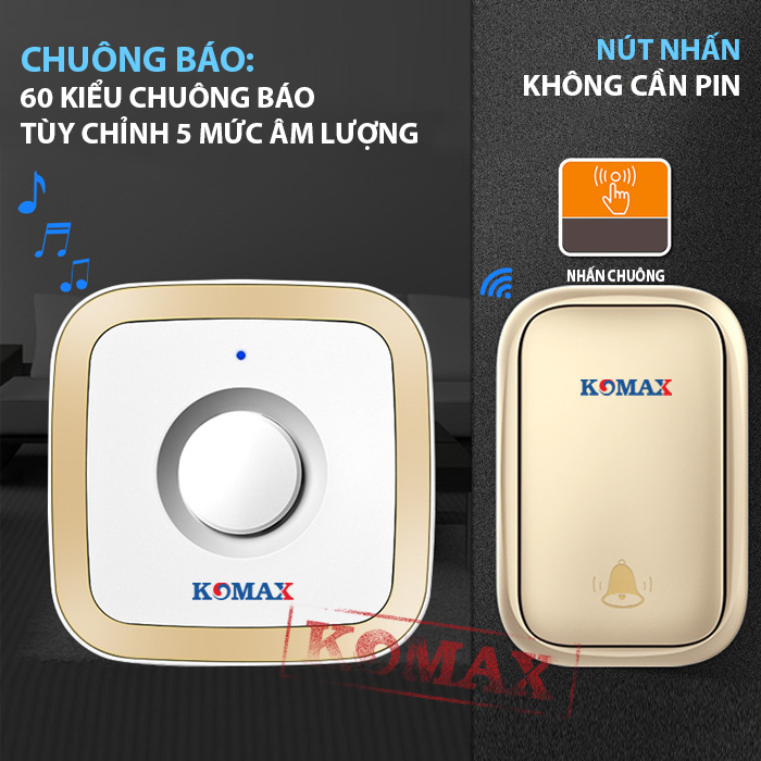 Bộ chuông cửa không dây DB68 thiết kế rất nhỏ gọn