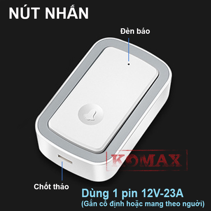 Nút nhấn chuông cửa không dây dùng pin rất tiện lợi