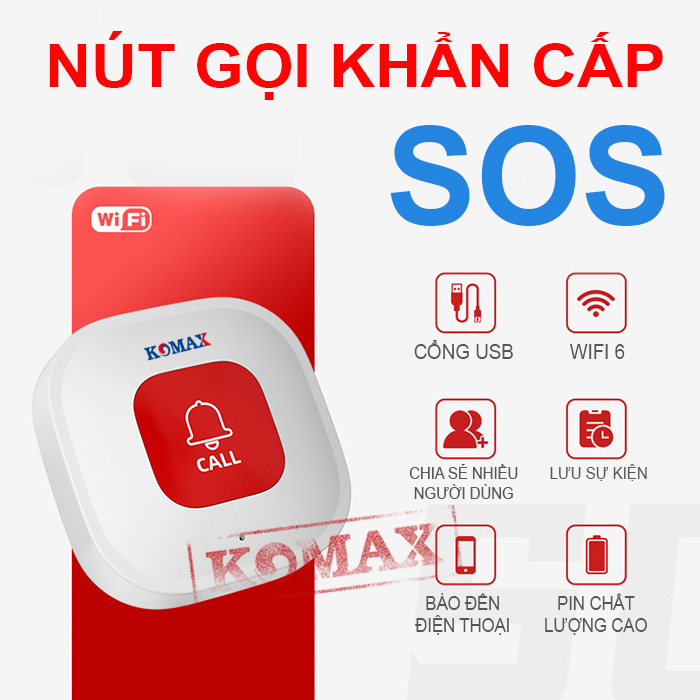 Nút nhấn khẩn Wifi cho người già SOS-05W dùng app tuya kết nối với điện thoại 1