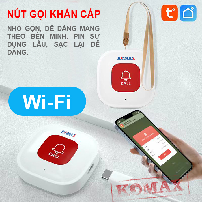 Nút nhấn khẩn Wifi cho người già SOS-05W dùng app tuya kết nối với điện thoại 2