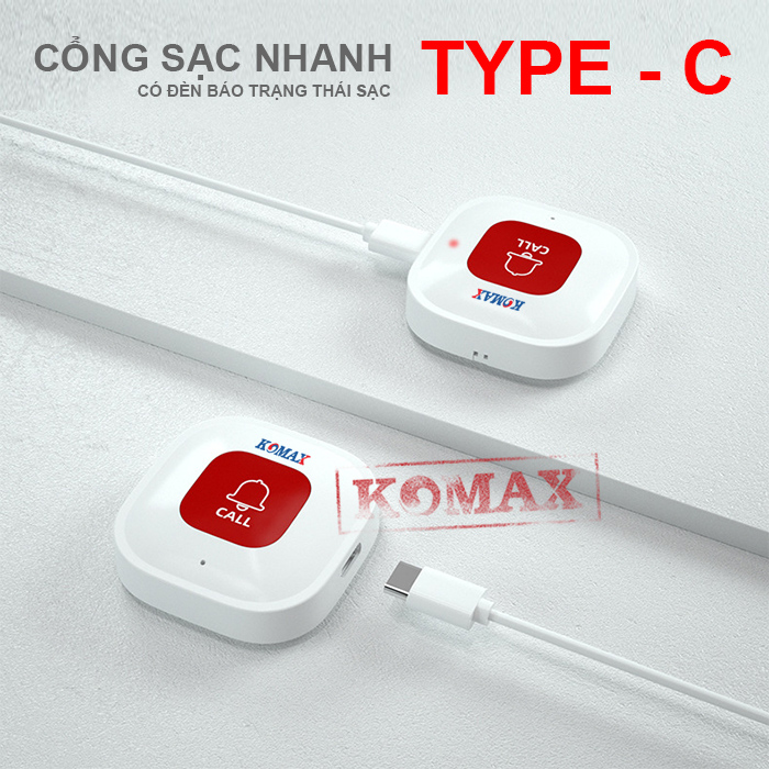 Nút nhấn khẩn SOS-05W dùng cổng sạc type C cho tốc độ sạc nhanh chóng